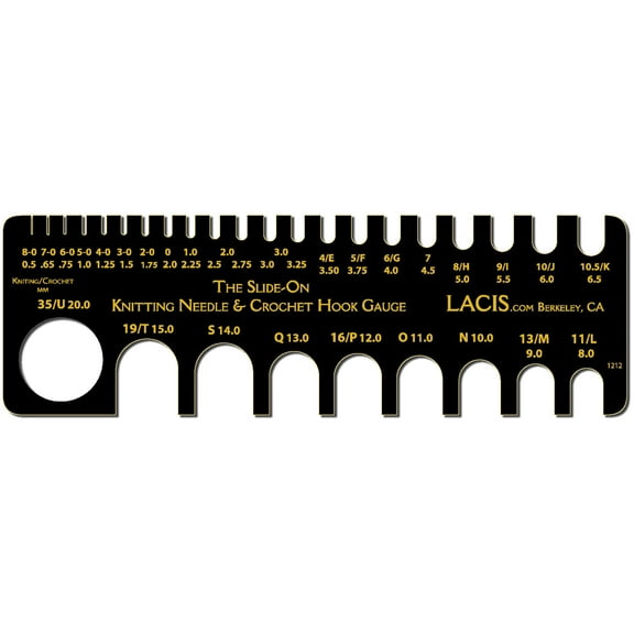 Lacis Knit & Crochet Gauge 8-0 To 35 Slide-On