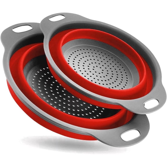 Bochen Collapsible Silicone Colander Strainer, Set of 2