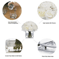 thumbnail image 3 of 16 Heads Silk Rose Flowers in Glass Vase with Faux Water, 3 of 5
