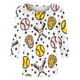 thumbnail image 4 of Fiudx Ofertas Flash Del Día Solo En Línea Blusa Suelta Estampada con Cuello Redondo y Manga 3/4 para Mujer, 4 of 5