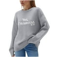 thumbnail image 3 of Aboser Yes,I'm Still Cold Me 24:7 Women's Sweaters Cozy Ribbed Knit Sweater Plus Size Long Sleeve Pullover Going Out Tops Loose Round Neck Knitwear, 3 of 7