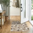 thumbnail image 2 of ODIKA 2'x3' Earthy Tones Gray Abstract Pebble Design Washable Doormat Modern Pattern with Stone Motifs Non-Slip, Low Pile for Entryway, Kitchen, Laundry Room, 2 of 7