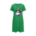 thumbnail image 5 of Xfvqtps Womens Nightgown Cool Chest Print Ghost Cropped Short Sleeve Crewneck Solid Color Fashion Comfortable Pajamas Green, 5 of 6