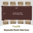 thumbnail image 4 of Exquisite Brown Plastic Tablecloth Cover - 54" x 108" - Heavy Duty - Disposable - Single Count, 4 of 6
