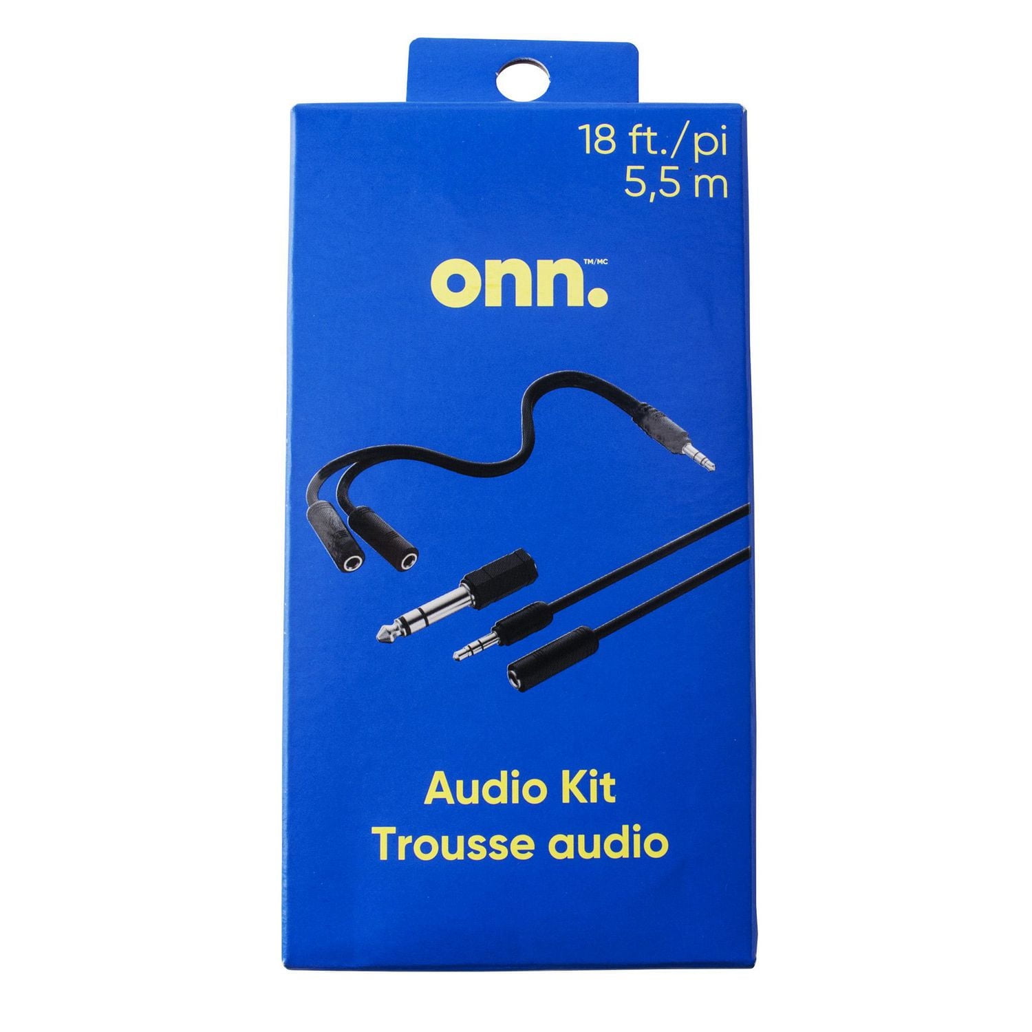 Trousse de rallonge d’adaptateur audio AUX 3,5 mm de 5,48 m (18 pi) onn. Avec diviseur audiofréquence