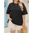 thumbnail image 4 of Womens Fashion Workout T Shirts Plus Size Tops Summer Clothes Short Sleeve Spring Tee, 4 of 5