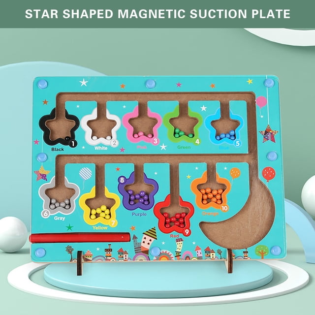 Danhjin Plaything Plaything Children's Wooden Early Education Magnetic Color Classification Counting Addition And Subtraction Number Decomposition Magnetic Beads