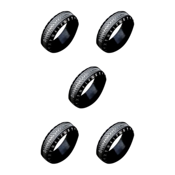 Anillo de Acero Vintage Unisex Qarigey Todo Negro 10