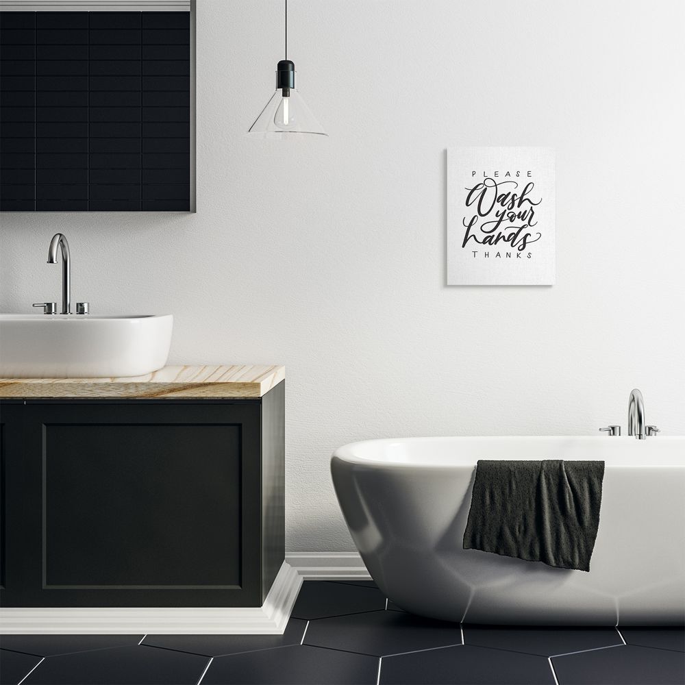 Stupell Industries What Your Hands Phrase Polite Bathroom Sentiment Designed by Amanda Houston