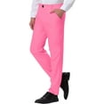 thumbnail image 5 of INSPIRE CHIC Men's Formal Flat Front Straight Fit Solid Prom Dress Pants 30 Pink, 5 of 6