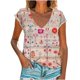 thumbnail image 1 of Pantalones Cortos para las Mujeres Sexy Impreso Camiseta de Manga Corta, de Moda Cuello Redondo Suéter Superior, 1 of 5