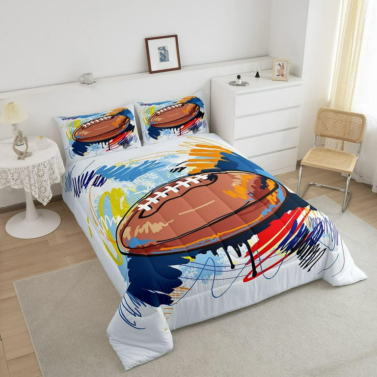 Boys Football Comforter Set Full Kids Teen Sports Bedding Set