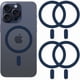 thumbnail image 1 of wonima44 Metal Ring Adhesive Compatible with MagSafe Sticker Designed for iPhone 12 13 14 15 16 Phone Case Conversion Accessories, Magnetic Magnet Adapter Rings for Wireless Charging, Dark Blue, 4pcs, 1 of 1