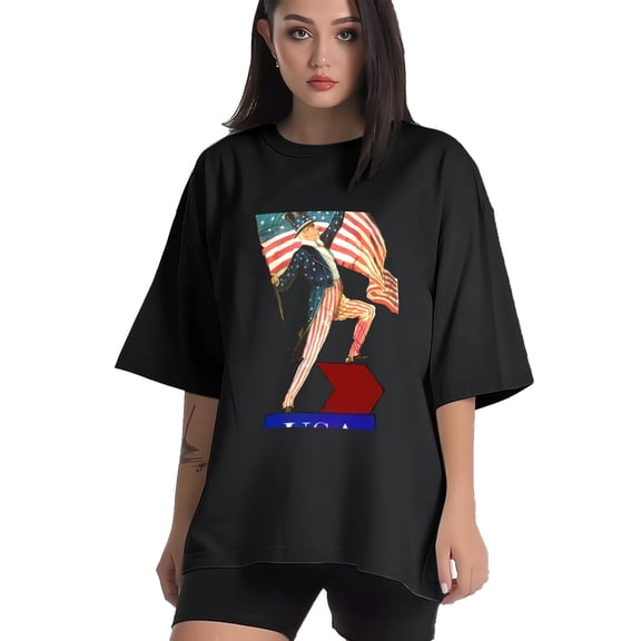 Women T Shirt Graphic Tee Summer Tops Half Sleeve Loose Drop Shoulder Vintage Shirts Streetwear Sweat Casual Tees XS