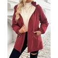 thumbnail image 5 of Women'S Warm Winter Coat Thicken Fleece Lined Parka Plus Size Jacket with Hood Red S, 5 of 10