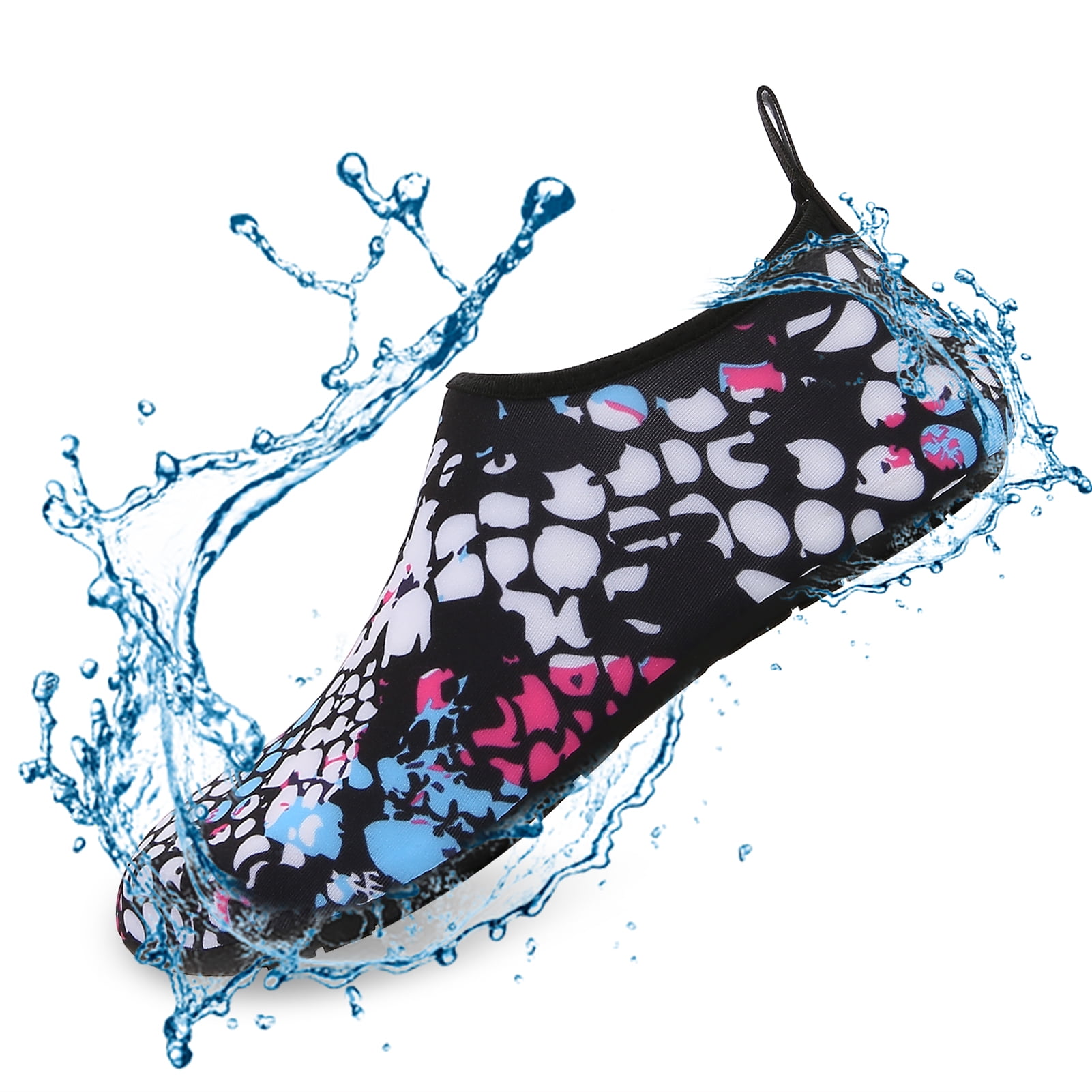 Men and Women a Slip On Barefoot Quick-Dry Beach Aqua Yoga Water Shoes (Fishnet/White, 4-5 Women)