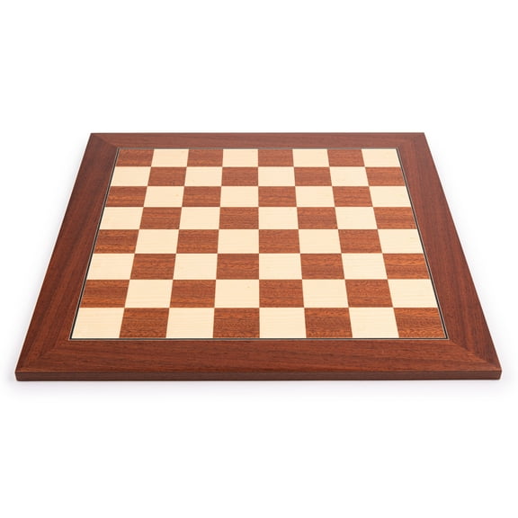 Deluxe Mahogany Wood Chess Board – Handmade in Spain, 22 in.