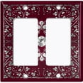 thumbnail image 6 of Metal Light Switch Plate Cover Elegant Starry Night Maroon Green Frame FRA030, 6 of 13