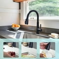 thumbnail image 4 of Wowow Kitchen Faucet Head Replacement Matte Black, 3 Function Pull Out Spray Nozzle with 9 Adapters for Kitchen Sink Faucet，US Standard for Moen Kohler Delta Faucets G1/2 Male Connector, 4 of 6