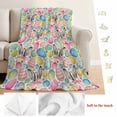 thumbnail image 5 of Easter Blanket Soft Cozy Warm Throw Blanket for Couch, Plush Fuzzy Flannel Fleece Blankets for Sofa, Spring Colorful Eggs Bunny Flower Plant Beige Bed Blankets Lightweight Gifts for Women, 40"x50", 5 of 9