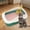 Green M 31x21x16cm, variant on TOOYFUL Cat ,Potty Toilet Deep Loo Cage Accessories with Scooper Pet Litter Tray Pan for Small and Medium Cats Kitten Bunny Orange L 50x35x18cm
