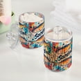 thumbnail image 2 of Yayeee 4 Pack Qtip Holder Bathroom Cotton Swab Canister with Lid Clear Dispenser Set, Yellow Sardines Pattern, 2 of 6