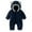 Navy, variant on Timegard Toddler Boys Girls Clothes Winter Warm Cute Hood Rompers Fleece Fuzzy Comfy Zip up Infant Onesies