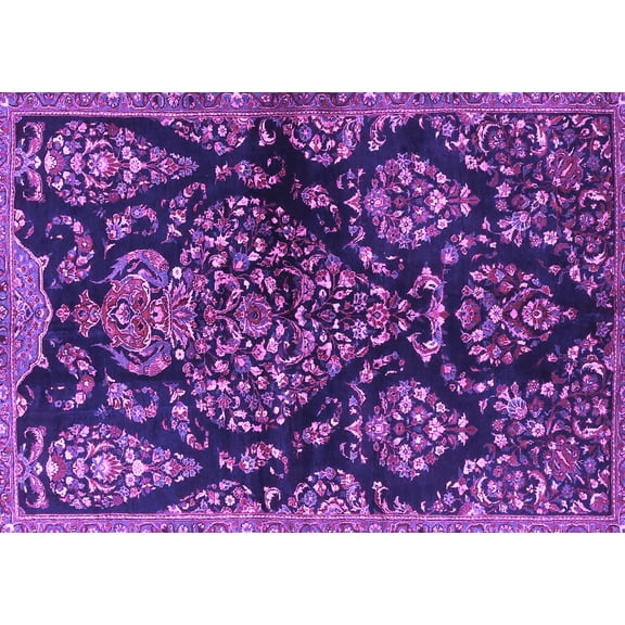 Ahgly Company Indoor Rectangle Persian Purple Traditional Area Rugs, 5' x 7'