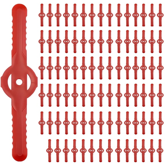 90 Pcs Weed Wacker Blade Replacement, String Trimmer Head Blades Replace, Universal Trimmer Blades for Weed Eater, Cutter Accessories for Lawn Trimmer Mowers Grass, Red