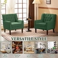 thumbnail image 5 of FRMALL Living Room Chairs Accent Chair Set of 2 linen Fabric Armchairs, Teal, 5 of 7