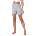 thumbnail image 4 of INSPIRE CHIC Women's Cotton Pajama Shorts Soft Stretch Comfy Boxer Lounge Shorts with Pockets L Grey, 4 of 6