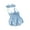 Blue, variant on BemeyourBBs Newborn Baby Girls Summer Clothes Smocked Outfits Infant Plaid Gingham Bubble Romper Sleeveless Strap Bodysuit with Headband Set