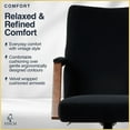 thumbnail image 5 of Finch Neo One Ergonomic Mid Back Office Chair in Soft Velvet Upholstery Black, 5 of 8