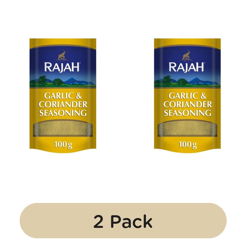 Rajah Spices Garlic & Coriander Seasoning Powder 100g, British Import (Pack of 2)