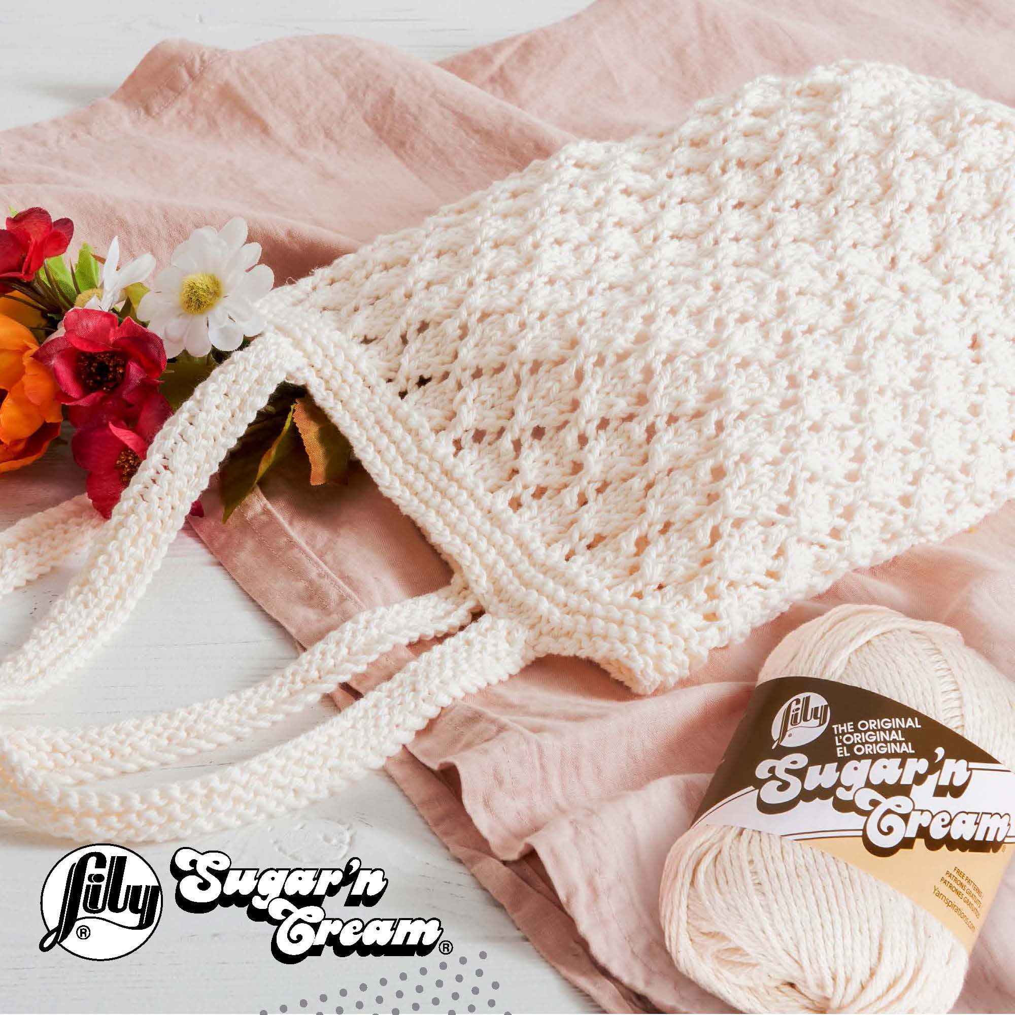 Lily Sugar'n Cream Medium 100% Cotton Soft Ecru Yarn, 120 yd