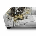thumbnail image 3 of Tattoo Soft Flannel Fleece Blanket, American Eagle Wings Wide Open Top of Skull Carrying Brick Wall with Eye Print, Cozy Plush for Indoor and Outdoor Use, 50" x 60", Brown and White, by Ambesonne, 3 of 6