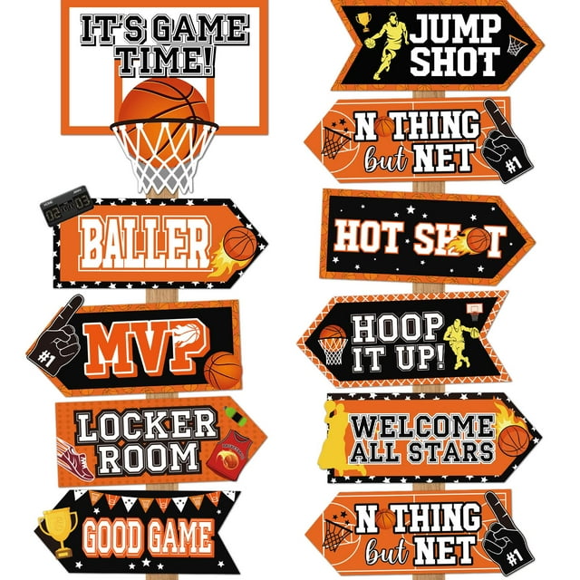 Letrero decorativo para fiestas de baloncesto, 20 piezas, para niños y adolescentes