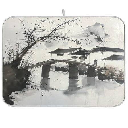 

Kitchen Drying Mat 18x24In Drying Dish Mat Dish Drying Mats Kitchen Countertop Multi-Function Drain Drying Mat Kitchen Table Ink House