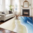 thumbnail image 2 of Large Area Rugs for Living Room Bedroom, Navy Blue Ombre Beach 6'x9' Rug Washable Carpet Runner Indoor Outdoor, Summer Ocean Coastal Gradient Waves Non Slip Floor Mats Rug for Kitchen, Playroom, 2 of 8