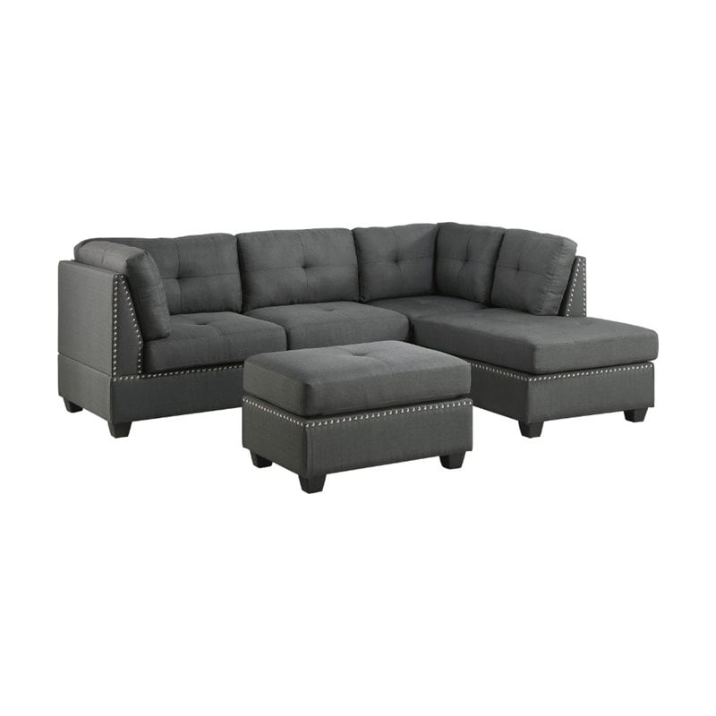 Lexicon Dasha Upholstered Sectional With Ottoman In Dark Gray Com Lexicon Dasha Upholstered Sectional, Jennifer Convertibles Sofa Covers