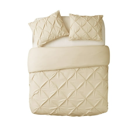 VCNY Home Carmen Pintuck 3-Piece Bedding Set, King with Duvet Cover and Shams