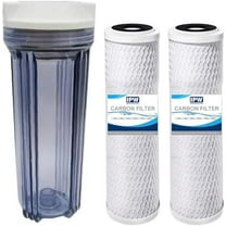 Compatible to Water Pur Company CCI-10CLW12 Filter Canister with 1/2” NPT ports and (2) CCI-10-Ca Water Filters by IPW Industries Inc