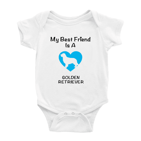 

My Best Friend is A Golden Retriever Dog Funny Baby Romper Infant Clothes