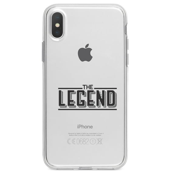 DistinctInk Clear Shockproof Hybrid Case for iPhone X / XS (5.8" Screen) - TPU Bumper Acrylic Back Tempered Glass Screen Protector - The Legend