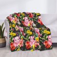 thumbnail image 3 of Fotbe Cute Pigs Sunflower Manta de Franela con Estampado, Manta Ultrasuave para Cama, Sofá, Auto, Hipoalergénica y Antibolitas-80"x60", 3 of 6