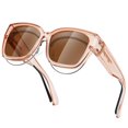 thumbnail image 1 of Gafas de sol polarizadas MEETSUN UV400 marrón claro para usar sobre lentes, 1 of 7