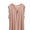 thumbnail image 3 of Pounoo Womens Modal Nightgowns Sleeveless Ruffle Trim Solid Sleep Dresses Casual Loose Lightweight Soft Comfy Sleepwear Gift, 3 of 5
