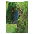 thumbnail image 3 of Ambesonne Hobbits Tablecloth Rectangular Table Cover, Fantasy Hobbit Land House, 60"x90", Green Brown Blue, 3 of 4