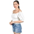 thumbnail image 2 of Blusa smock con manga bordada Roman Fashion/Juvenil, 6314 (Blanco) blanco M, 2 of 5
