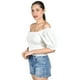 thumbnail image 2 of Blusa smock con manga bordada Roman Fashion/Juvenil, 6314 (Blanco) blanco CH, 2 of 5